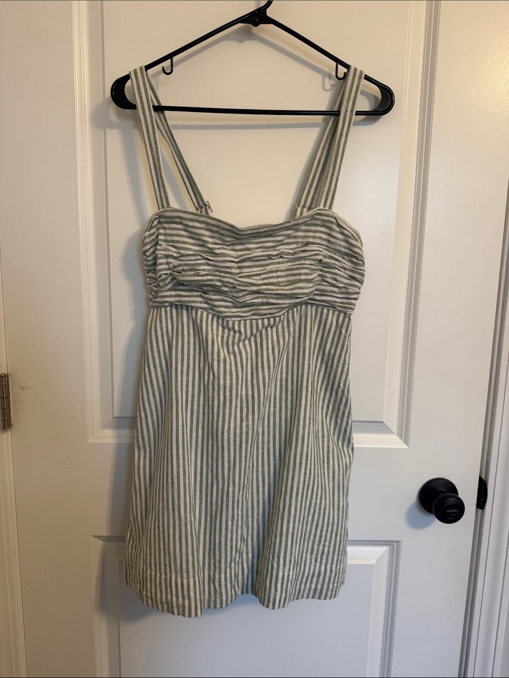 Abercrombie Striped Green Sundress with Bust Detail